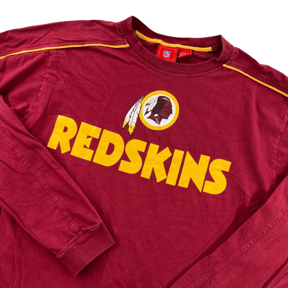 NFL Washington Redskins Long Sleeve T Shirt Mens Large Tall LT‎ Burgundy Cotton